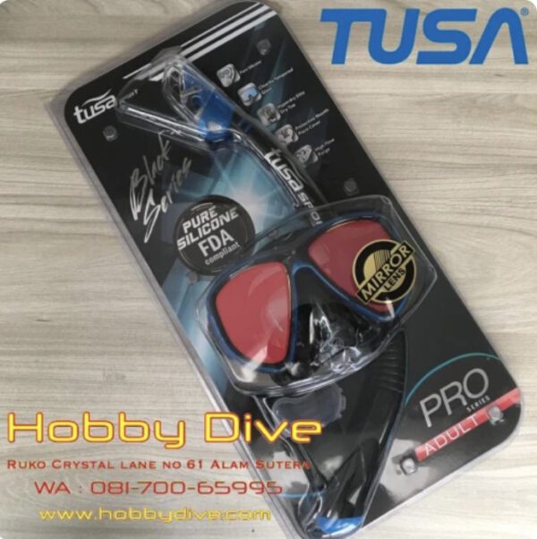 TUSA Powerview Adult Dry Combo (Mirror Lens) Mask + Snorkel UC-2425MQB