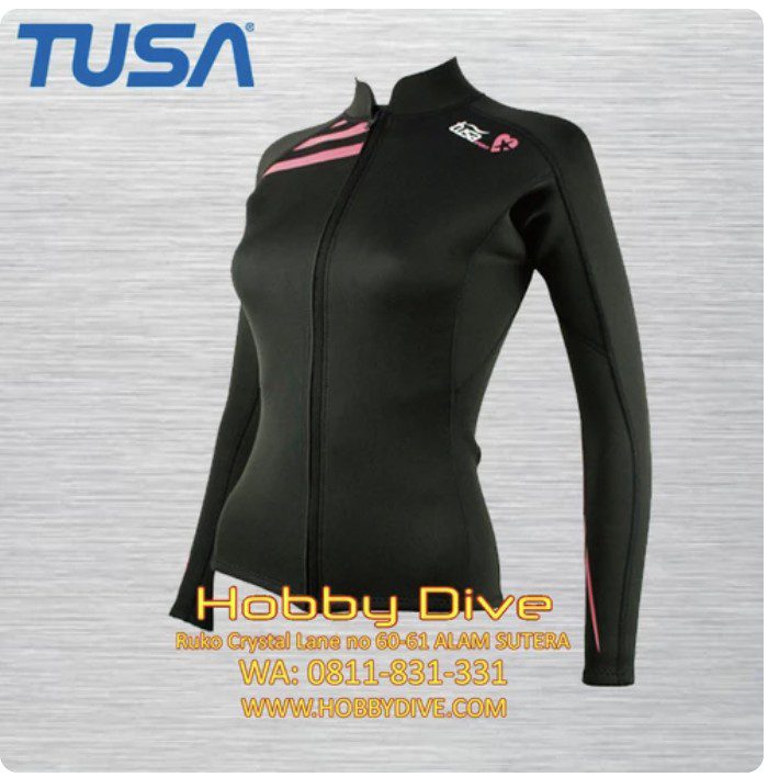 Tusa Wetsuit Top Full Zip Long Sleeve 2mm Women UA5122 - Scuba Diving